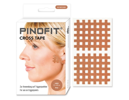 Kép PINOTAPE® Cross Tape Large tapasz - Világos bézs, 40 db (5,2 x 4,5 cm)
