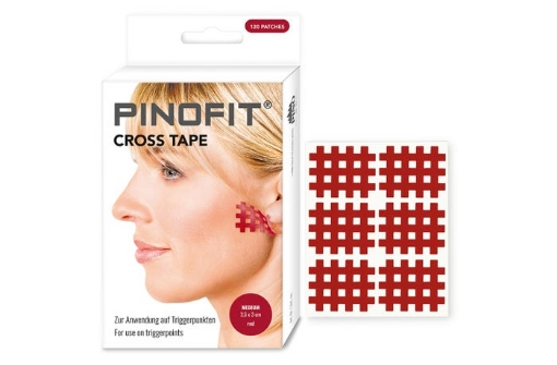 Kép PINOTAPE® Cross Tape Medium tapasz - Piros, 120 db (3,5 x 3,0 cm)