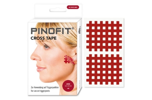 Kép PINOTAPE® Cross Tape Large tapasz - Piros, 40 db (5,2 x 4,5 cm)