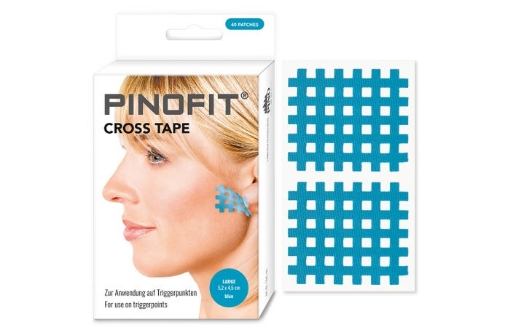 Kép PINOTAPE® Cross Tape Large tapasz - Kék, 40 db (5,2 x 4,5 cm)