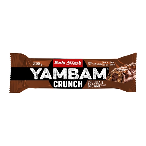 Kép YAMBAM Crunch Szelet 55g - Csokoládés Brownie Body Attack