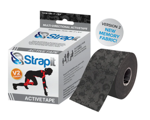 Kép Dynamic Activetape 7,5CM x 5M - Szürke/Fekete STRAPIT