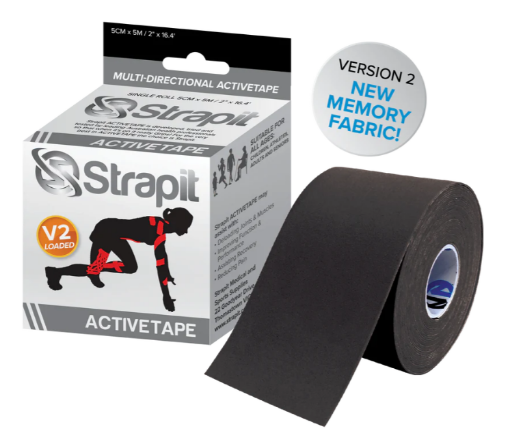Kép ACTIVETAPE 5CM x 5M – FEKETE CSÍKOS