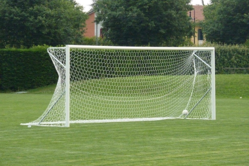 Kép Poarta Fotbal Aluminiu 7.32x2.44 m, cu cadru fix de sol